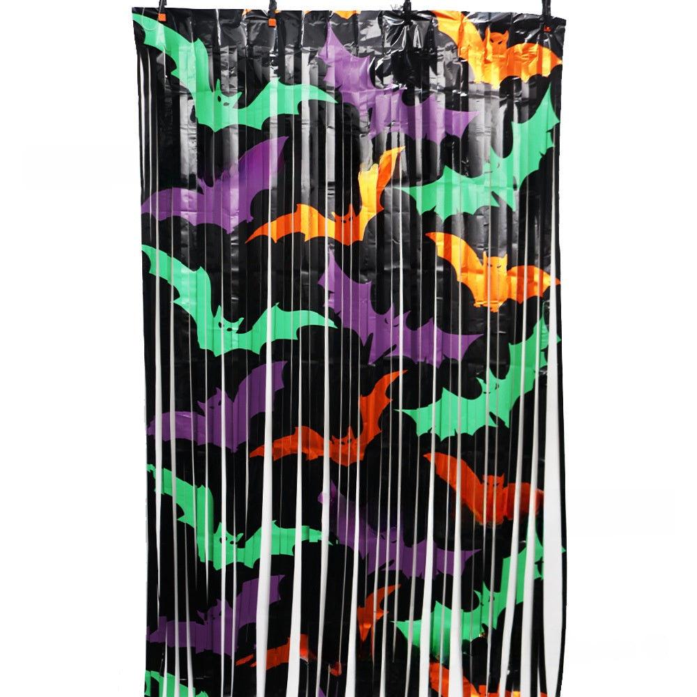 Halloween Foil Fringe Party Curtain - Plastic