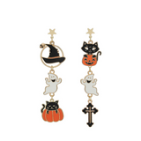 Gothic Halloween Pumpkin Ghost Earrings