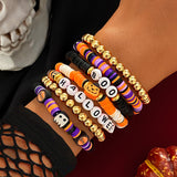 Halloween Pumpkin and Skull Bracelet