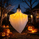 Halloween Glowing Skeleton Ghost Hanging Decoration - Cloth