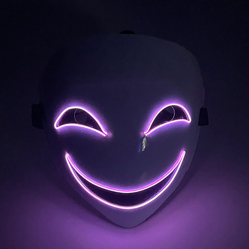 LED Glowing Anime Mask for Halloween Cosplay - Plastic