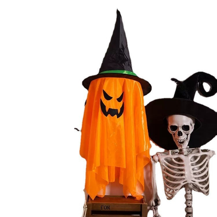 Luminous Wizard Hat Halloween Decoration with Warm Light - Cloth