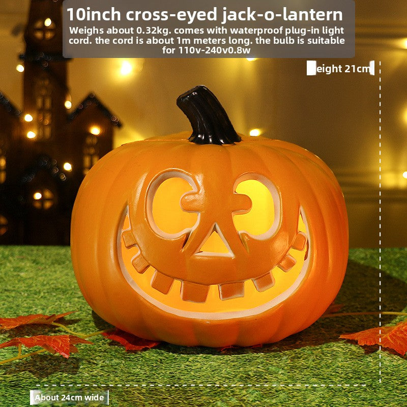 LED Halloween Pumpkin Lantern with Multiple Designs - Plastic