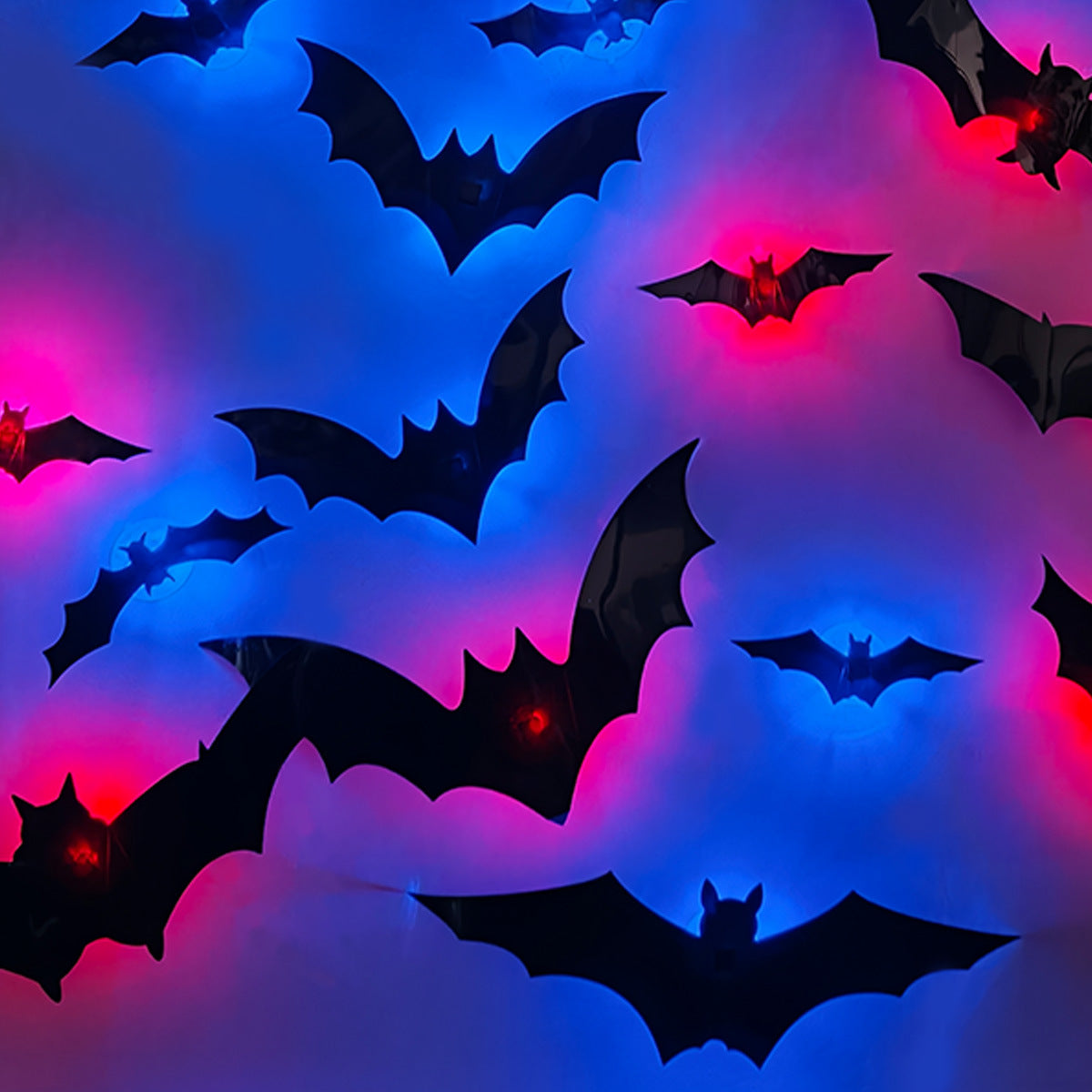 Halloween Flashing LED Bat Wall Stickers - PVC