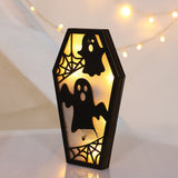 Halloween Bat and Ghost Wooden Decorations - Boxwood