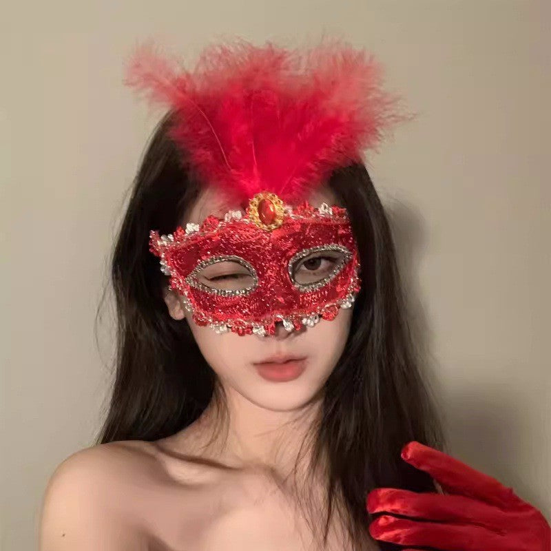 Halloween Anime Half-Face Mask - Plastic