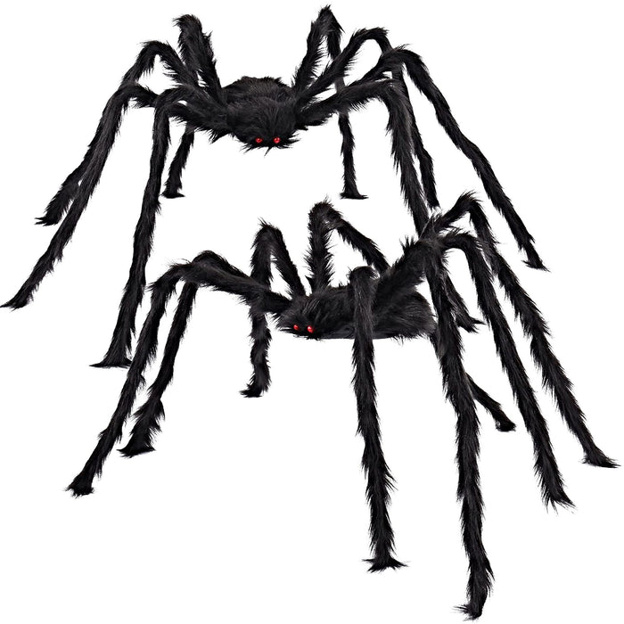 Halloween Plush Spider and Web Decoration