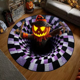 Halloween and Christmas Round Rug