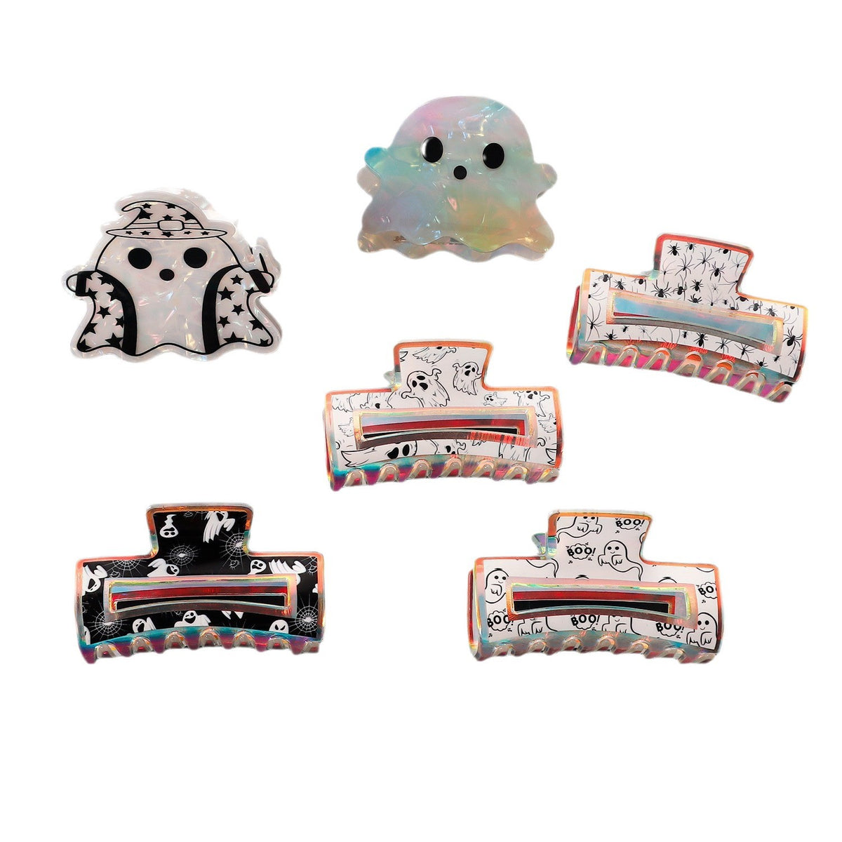 Halloween Pumpkin Ghost Hair Clip - PVC