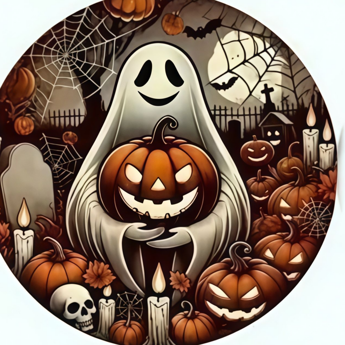 Halloween Boxwood Hanging Door Sign
