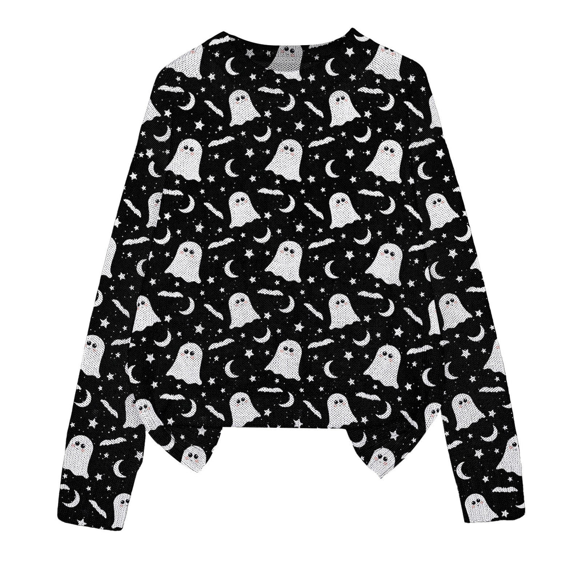 3D Print Halloween Round Neck Knitted Sweater - Polyester
