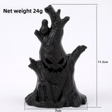 Halloween Pumpkin and Ghost Tree Stump Light - Plastic