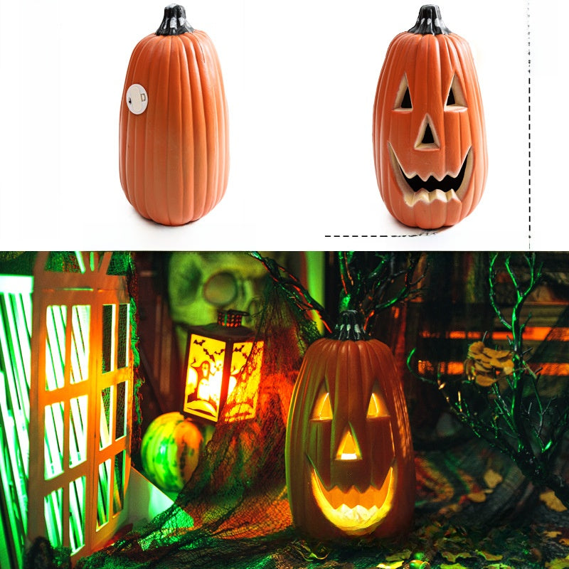 LED Halloween Pumpkin Lantern with Multiple Designs - Plastic