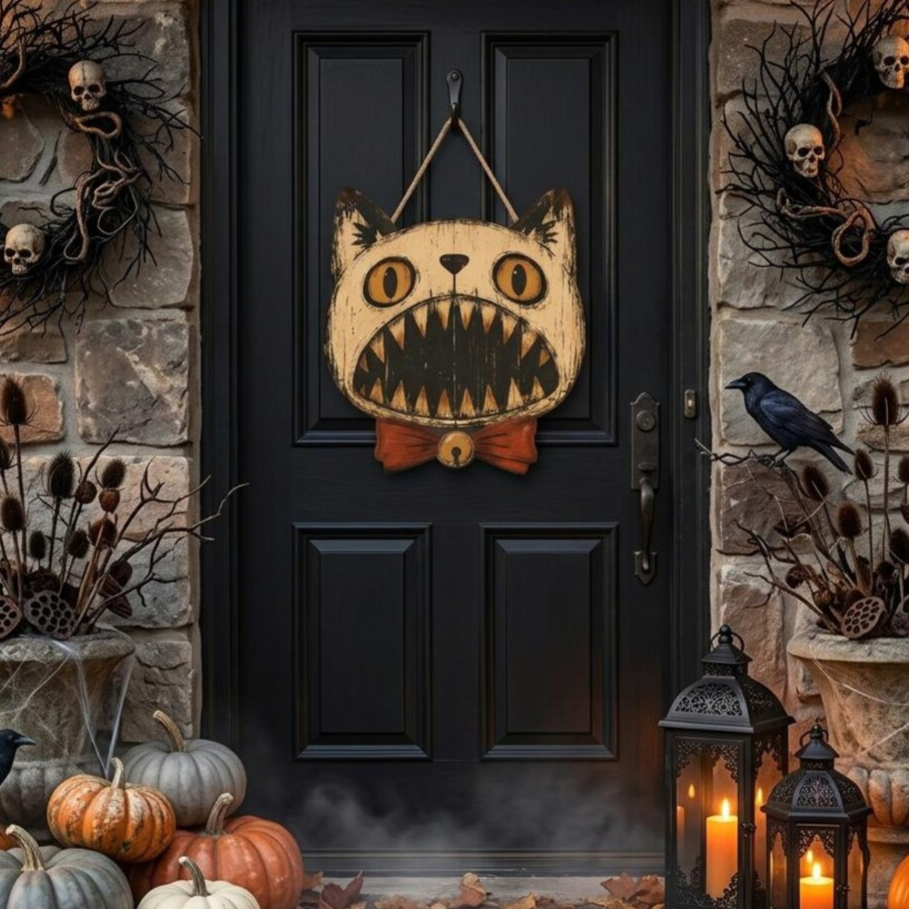 Halloween Wooden Door Sign