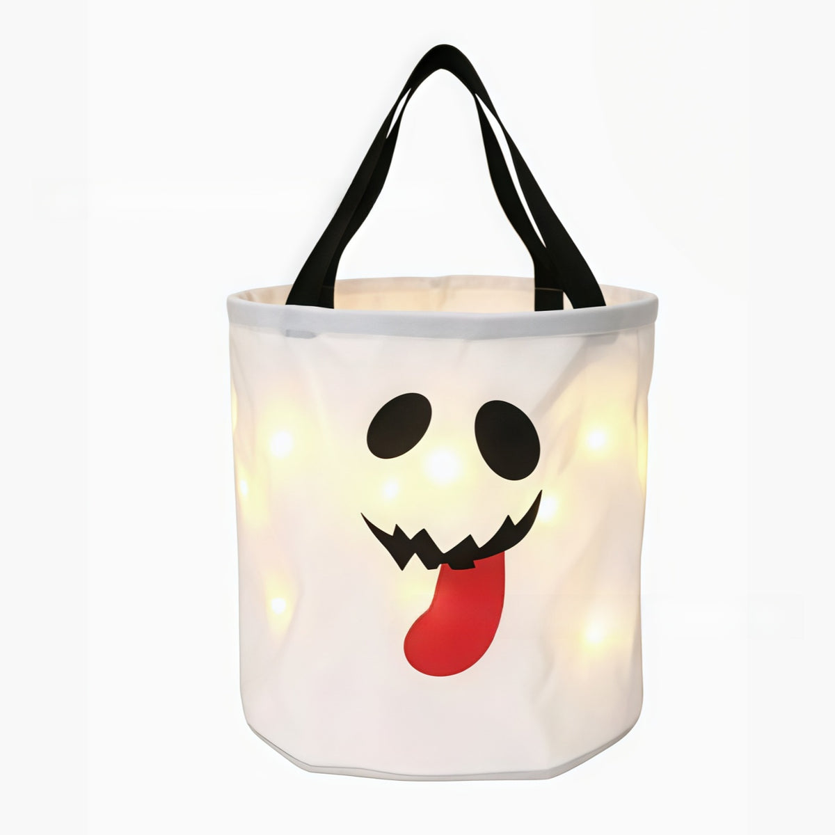 Halloween LED Pumpkin Candy Bucket - Metal