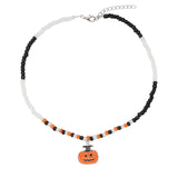 Handmade Halloween Ghost Pumpkin Pendant Necklace