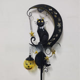 Halloween Black Cat and Pumpkin Garden Light - Metal