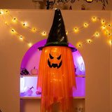Luminous Wizard Hat Halloween Decoration with Warm Light - Cloth