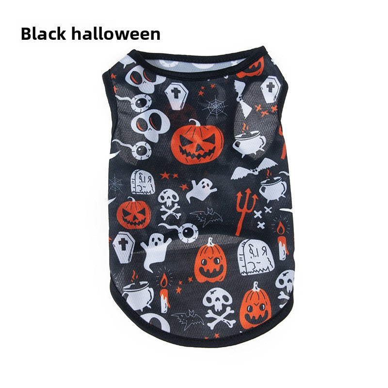 Halloween Pet Vest Pumpkin Print - Polyester