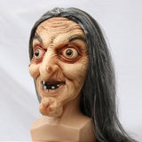 Halloween Witch Hat with Long Hair - Latex