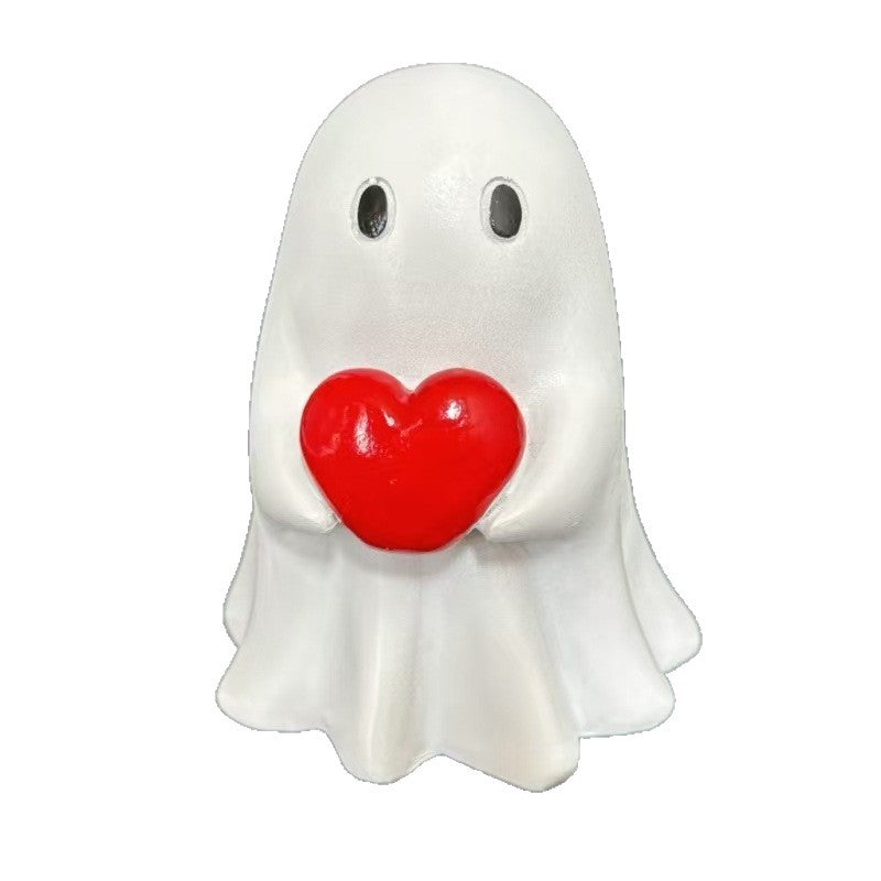 Cartoon Ghost Figurine Halloween Christmas Decor - Resin