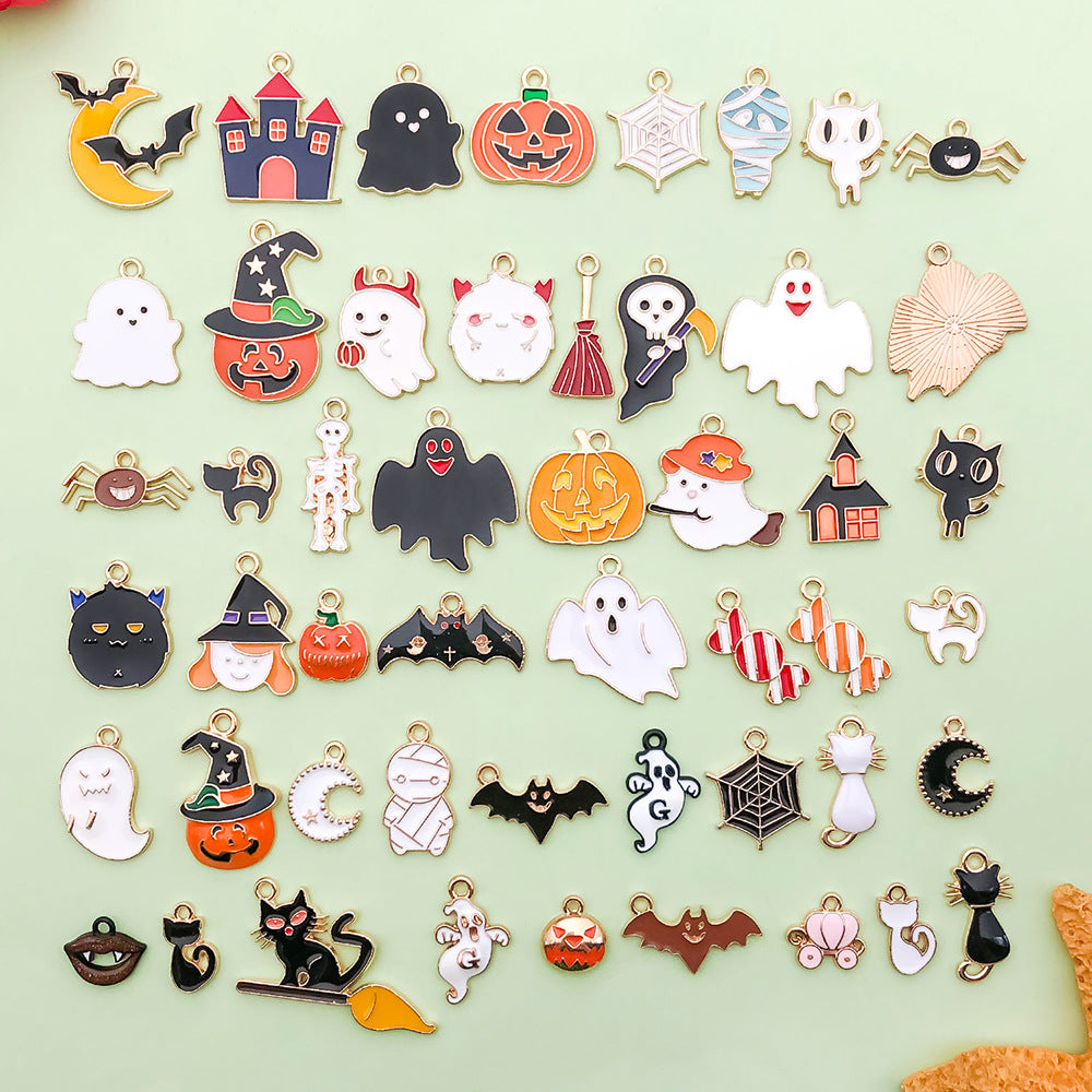 Halloween Enamel Jewelry Pendants - Alloy DIY Charms