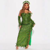 Halloween Leaf Sequin Dance Dress