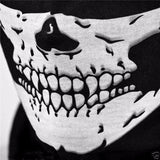 Halloween Skull Chin Mask and Skeleton Gloves - Cloth