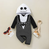 Baby Halloween Skeleton Hooded Jumpsuit