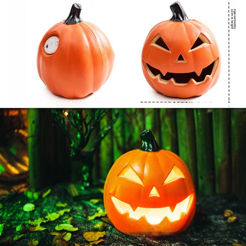 LED Halloween Pumpkin Lantern with Multiple Designs - Plastic