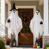 Halloween Hanging Ghost Decoration - Witch Hat and Bow Styles