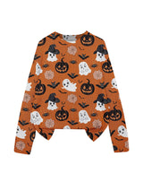3D Print Halloween Round Neck Knitted Sweater - Polyester