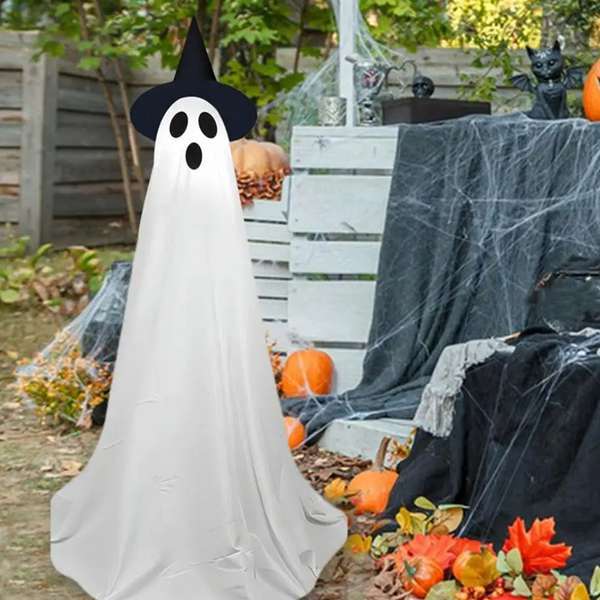 Halloween Light-Up Standing Ghost Yard Decoration