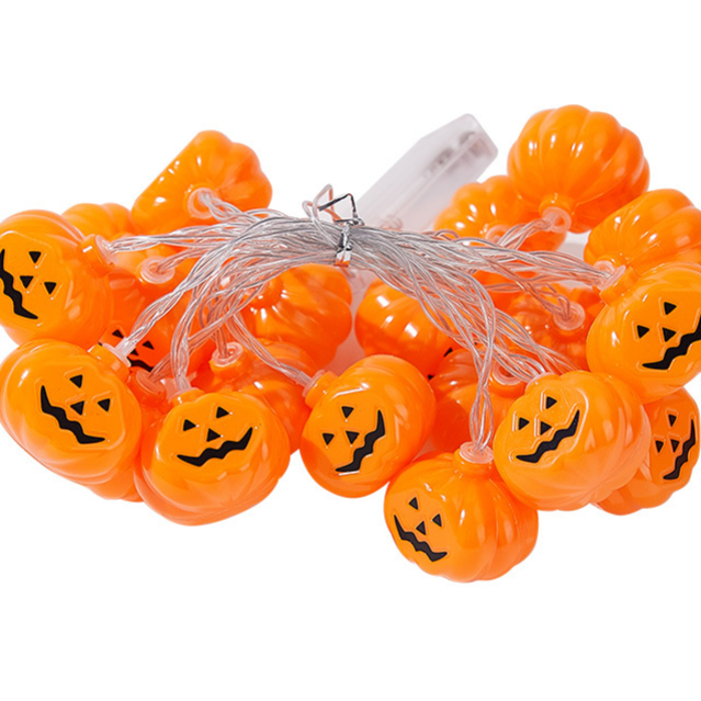 Halloween Pumpkin and Maple Leaf LED String Lights - PVC