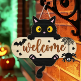 Halloween Boxwood Hanging Door Sign