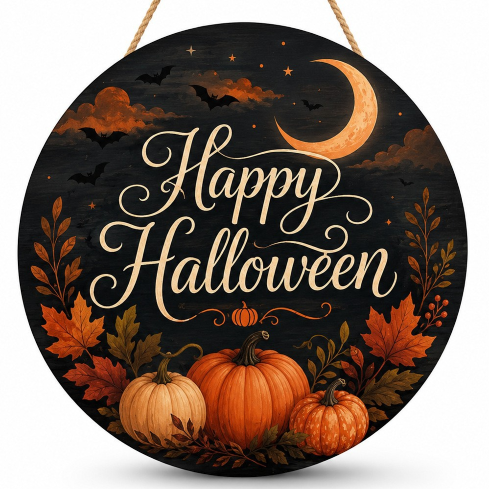 Halloween Wooden Door Sign