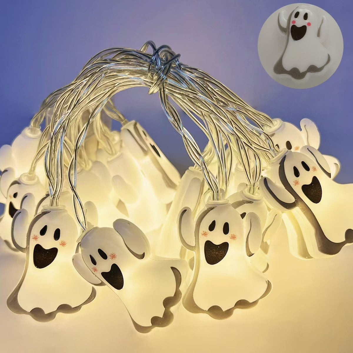 Halloween LED String Lights - Ghost, Spider and Pumpkin Designs