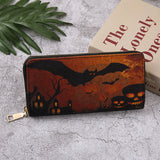 Halloween Pattern Long Wallet with Zipper