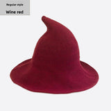 Halloween Knitted Witch Hat - Foldable Pointed Costume Hat