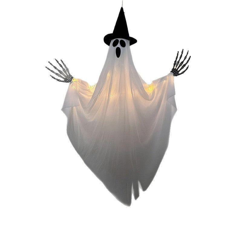 Glowing Wizard Hat Ghost Halloween Decoration - Cloth