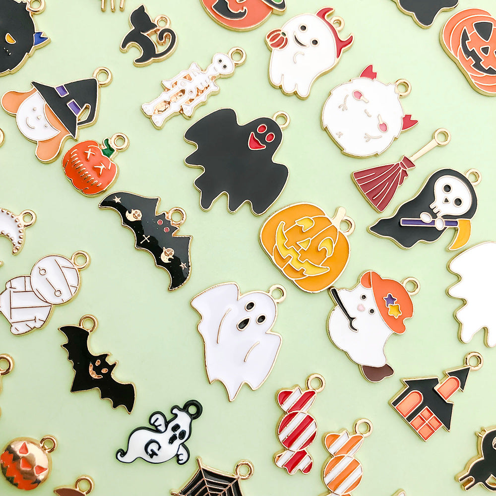 Halloween Enamel Jewelry Pendants - Alloy DIY Charms