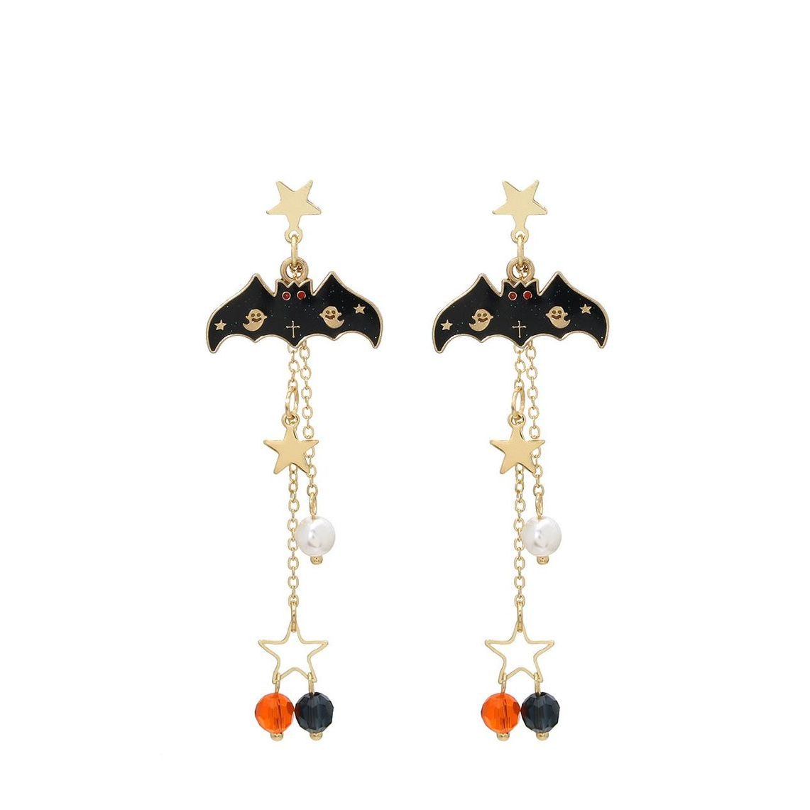 Gothic Halloween Pumpkin Ghost Earrings