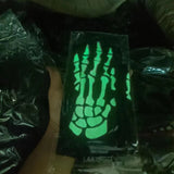 Halloween Skull Chin Mask and Skeleton Gloves - Cloth