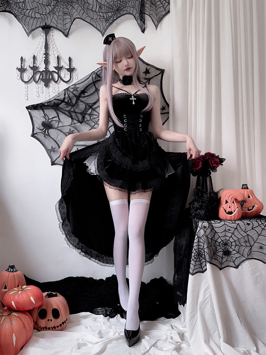 Halloween Gothic Costume Dress - Black and Red