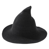 Halloween Knitted Witch Hat - Foldable Pointed Costume Hat