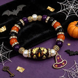 Halloween Beaded Bracelet - Pumpkin and Witch Designs