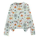 3D Print Halloween Round Neck Knitted Sweater - Polyester