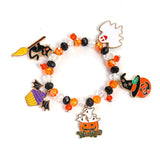 Halloween Charm Bracelet - Pumpkin, Ghost and Witch Hat - Alloy