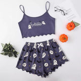 Halloween Pumpkin Print Sleeveless Pajama Set