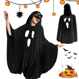 Women's Halloween Hooded Ghost Poncho